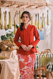 The Courtyard Women Kebaya Top - Chili Pepper
