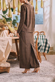The Courtyard Women Back Pleated Skirt - Truffle Check