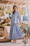 The Courtyard Women A-Line Skirt - Skyline Grid