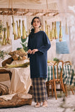The Courtyard Women Layered Broderie Kurung Top - Navy