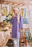 The Courtyard Women Layered Broderie Kurung Top - Dusty Purple