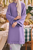 The Courtyard Women Layered Broderie Kurung Top - Dusty Purple