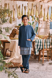 The Courtyard Baju Melayu Cekak Musang - Deep Blue