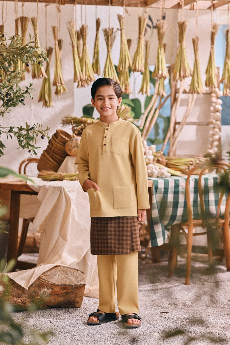 The Courtyard Baju Melayu Cekak Musang - Champagne Yellow