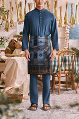 The Ori Men Traditional Samping - Navy Regal