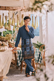 The Ori Men Traditional Samping - Navy Regal