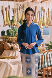The Courtyard Women Kebaya Top - Classic Blue