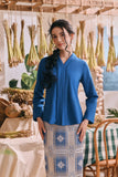 The Courtyard Women Kebaya Top - Classic Blue