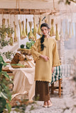The Courtyard Women Layered Broderie Kurung Top - Champagne Yellow