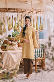 The Courtyard Women Layered Broderie Kurung Top - Champagne Yellow