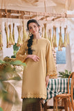 The Courtyard Women Layered Broderie Kurung Top - Champagne Yellow
