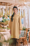 The Courtyard Women Layered Broderie Kurung Top - Champagne Yellow
