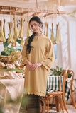 The Courtyard Women Layered Broderie Kurung Top - Champagne Yellow