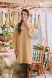 The Courtyard Women Layered Broderie Kurung Top - Champagne Yellow