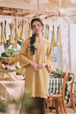 The Courtyard Women Layered Broderie Kurung Top - Champagne Yellow