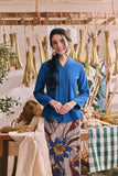 The Courtyard Women Kebaya Top - Classic Blue