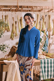 The Courtyard Women Kebaya Top - Classic Blue