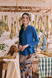 The Courtyard Women Kebaya Top - Classic Blue