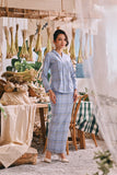 The Courtyard Women Kebaya Top - Skyline Grid