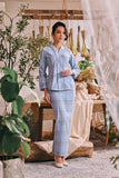 The Courtyard Women Kebaya Top - Skyline Grid