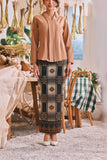 The Courtyard Women Jacquard Skirt - Caramel Regal