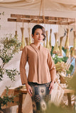 The Courtyard Women Kebaya Top - Milky Brown