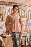 The Courtyard Women Kebaya Top - Milky Brown