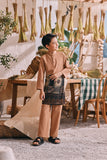 The Courtyard Baju Melayu Cekak Musang - Milky Brown