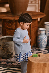 The Hariri Babies Kurta - Blue Fog