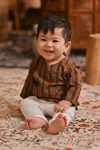 The Hariri Babies Kurta - Copper Grid