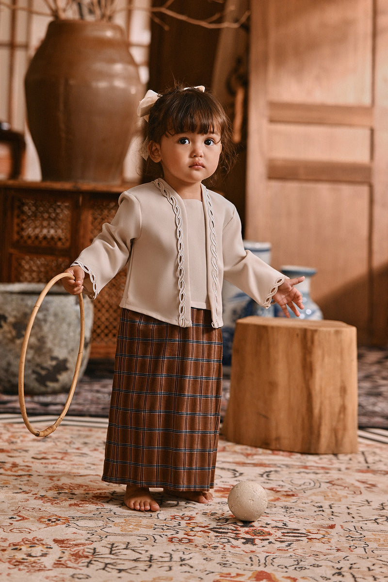 The Hariri Babies Classic Kebaya - Copper Grid