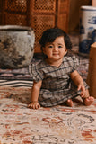 The Hariri Babies Broderie Kurung - Slate Grid