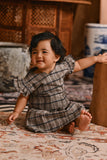 The Hariri Babies Broderie Kurung - Slate Grid