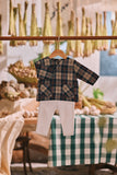 The Courtyard Babies Kurta - Navy Plaid