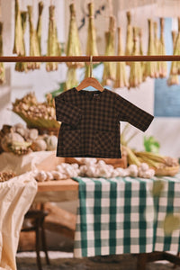 The Courtyard Babies Kurta - Walnut Plaid