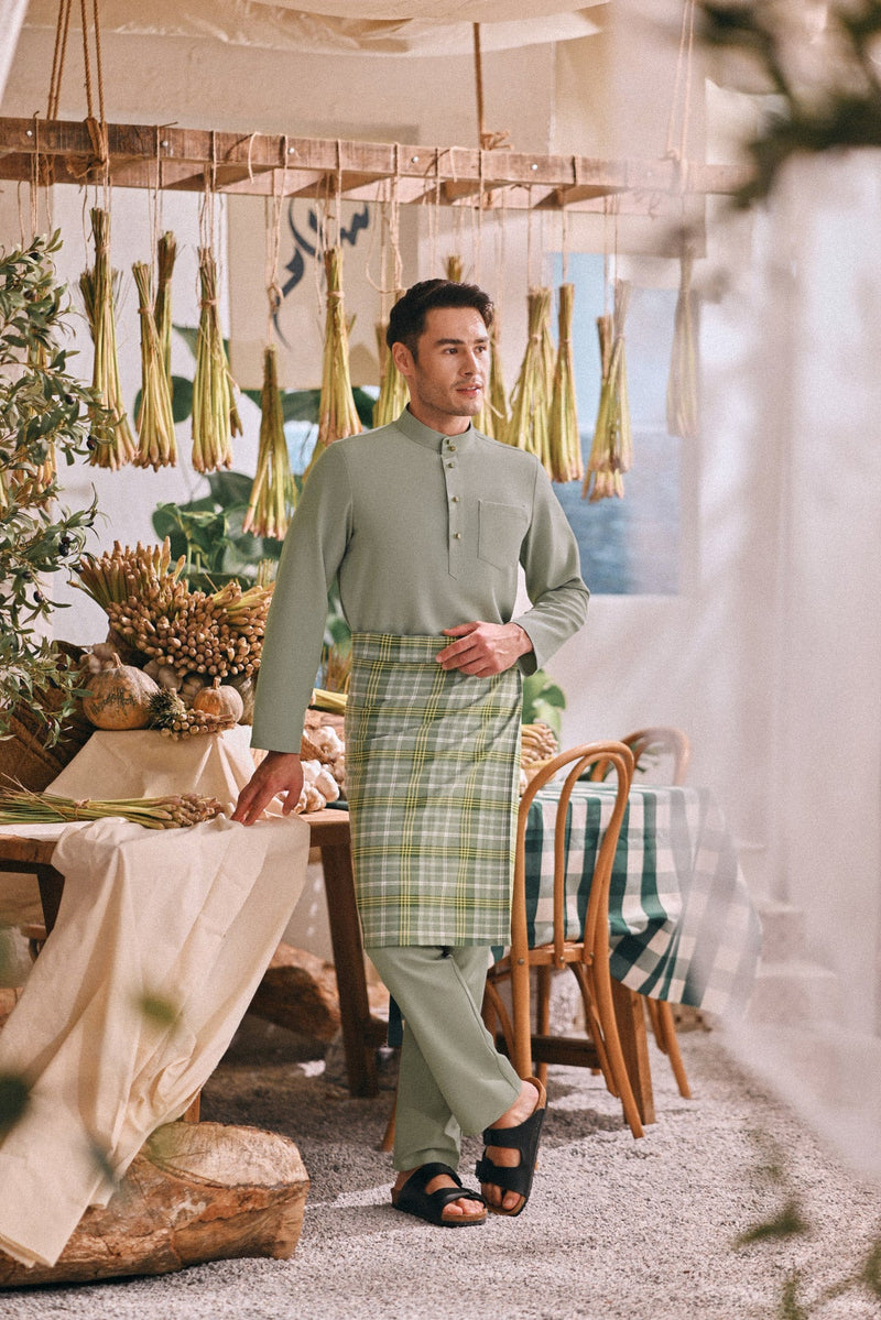 The Courtyard Men Baju Melayu Cekak Musang - Pistachio