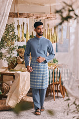 The Courtyard Men Baju Melayu Cekak Musang - Coronet Blue