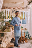 The Courtyard Men Baju Melayu Cekak Musang - Coronet Blue