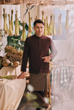 The Courtyard Men Baju Melayu Cekak Musang - Dark Burgundy