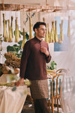 The Courtyard Men Baju Melayu Cekak Musang - Dark Burgundy