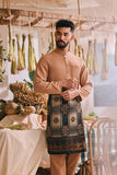 The Courtyard Men Baju Melayu Cekak Musang - Milky Brown