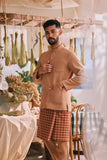 The Courtyard Men Baju Melayu Cekak Musang - Milky Brown