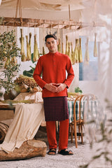 The Courtyard Men Baju Melayu Cekak Musang - Chili Pepper