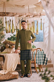 The Courtyard Men Baju Melayu Cekak Musang - Green Olive