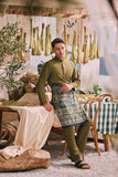 The Courtyard Men Baju Melayu Cekak Musang - Green Olive