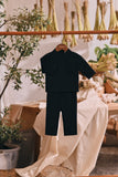 The Courtyard Babies Baju Melayu Cekak Musang - Black