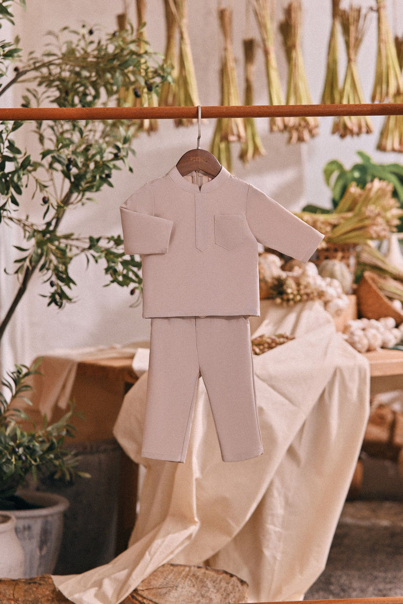 The Courtyard Babies Baju Melayu Cekak Musang - Nude