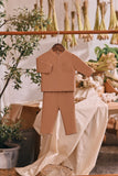 The Courtyard Babies Baju Melayu Cekak Musang - Milky Brown