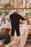 The Courtyard Babies Baju Melayu Cekak Musang - Dark Burgundy