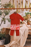 The Courtyard Babies Baju Melayu Cekak Musang - Chili Pepper